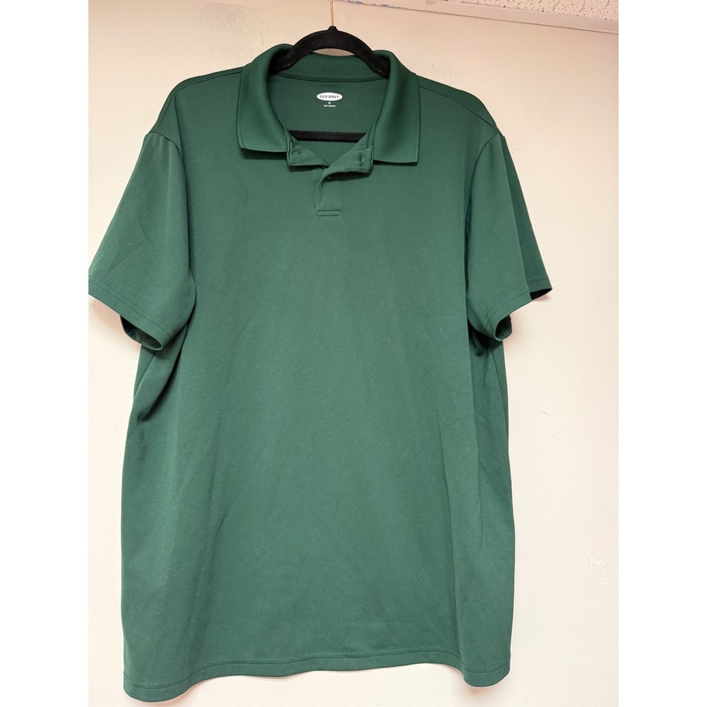 Old Navy Men Green Solid Polo Shirt Size XL Short Sleeve Casual Comfort